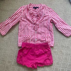 Toddler girls tommy hilfiger shirt with shorts are free 3T